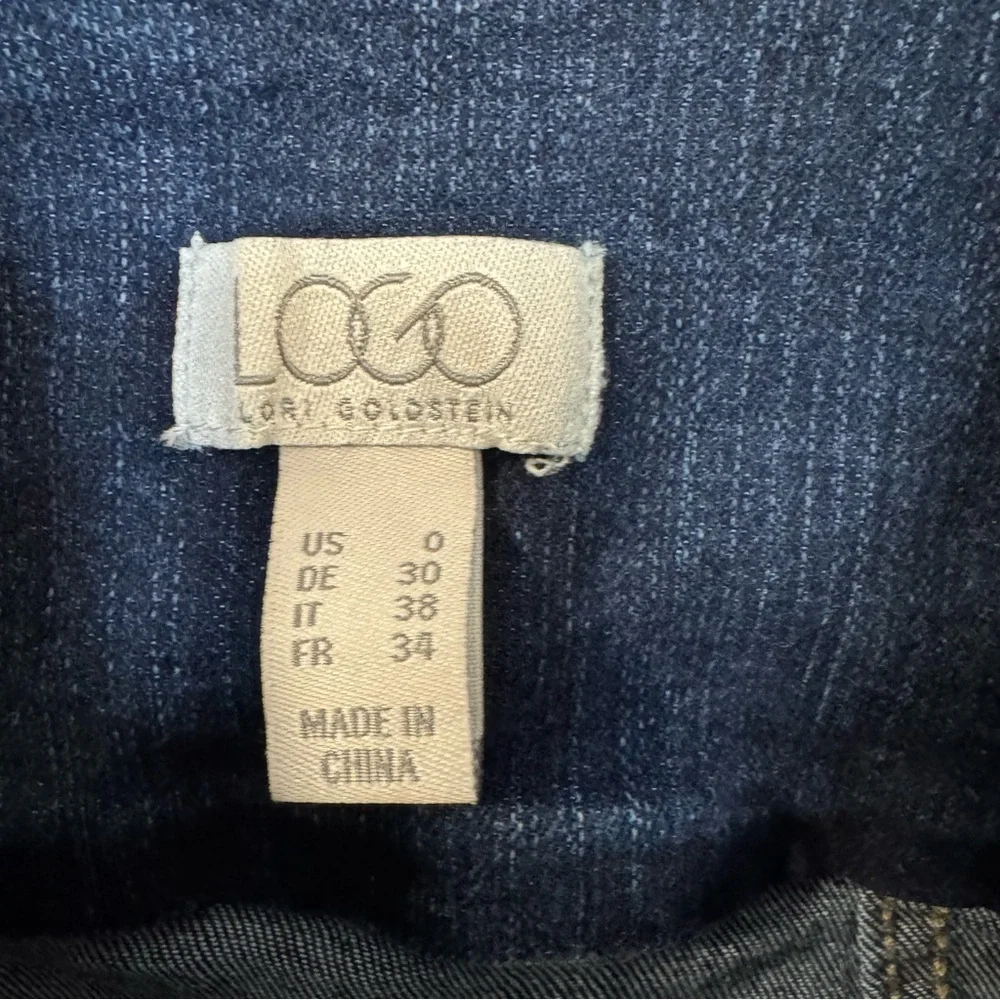 LOGO by Lori Goldstein Dark Blue Jean Jacket - Picture 3 of 11